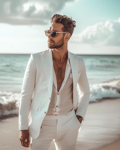 White Linen Outfit for the Coast